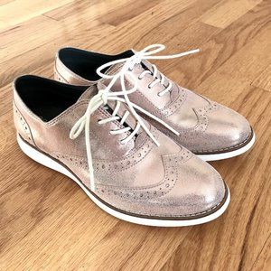 Cole Haan ZER0GRAND Wingtip Oxford in rose gold NIB